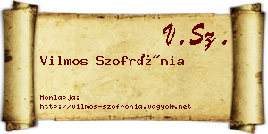 Vilmos Szofrónia névjegykártya
